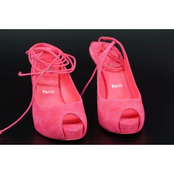 Christian Louboutin Lace Up NVP 120 Platform Ankle Wrap Sandals SZ 38.5 NIB $995 - Picture 4 of 12